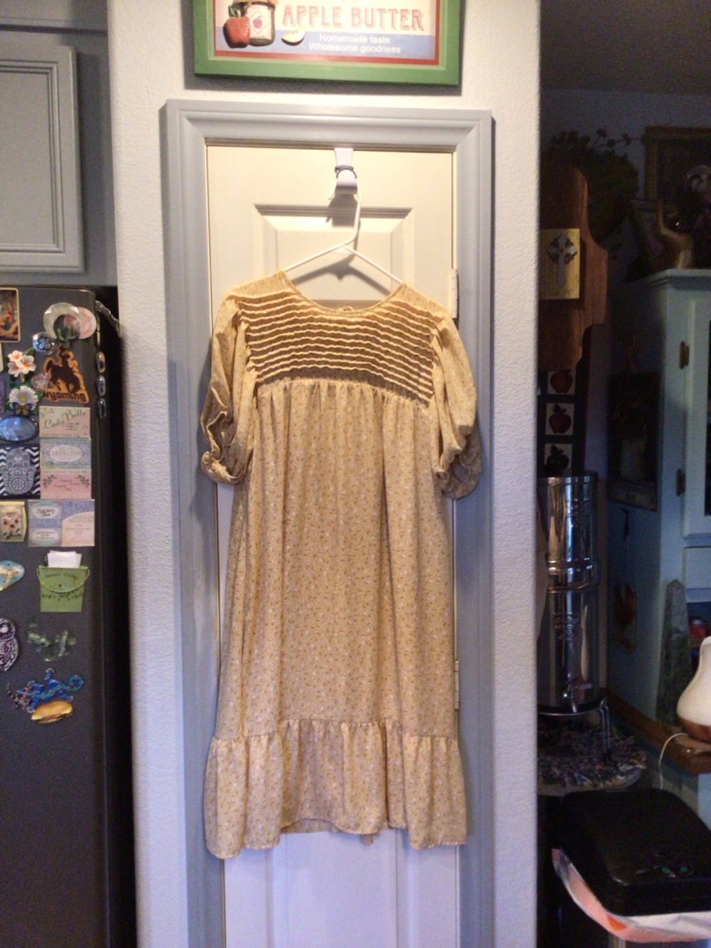 Girls' Yellow Floral Smocked Yoke Dress